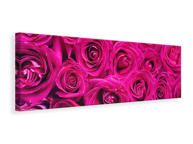 Panoramic Canvas Print Rose petals in pink