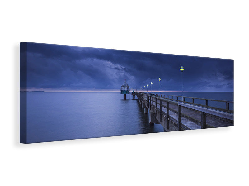 Panoramic Canvas Print Pier at night