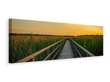 Load image into Gallery viewer, Panoramic Canvas Print Sunset in the fields
