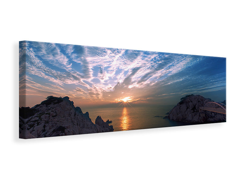 Panoramic Canvas Print Moody sunset at the sea