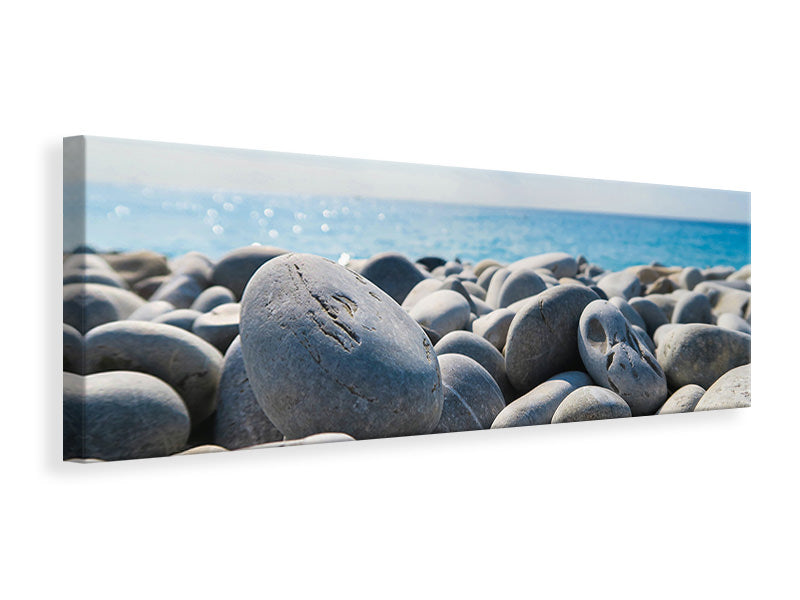 Panoramic Canvas Print Beach stones
