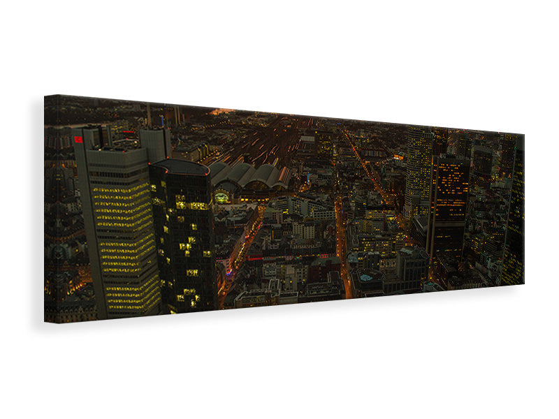 Panoramic Canvas Print Above the rooftops of Frankfurt