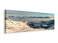 Panoramic Canvas Print Above the clouds in the snow