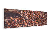 Panoramic Canvas Print Many coffee beans