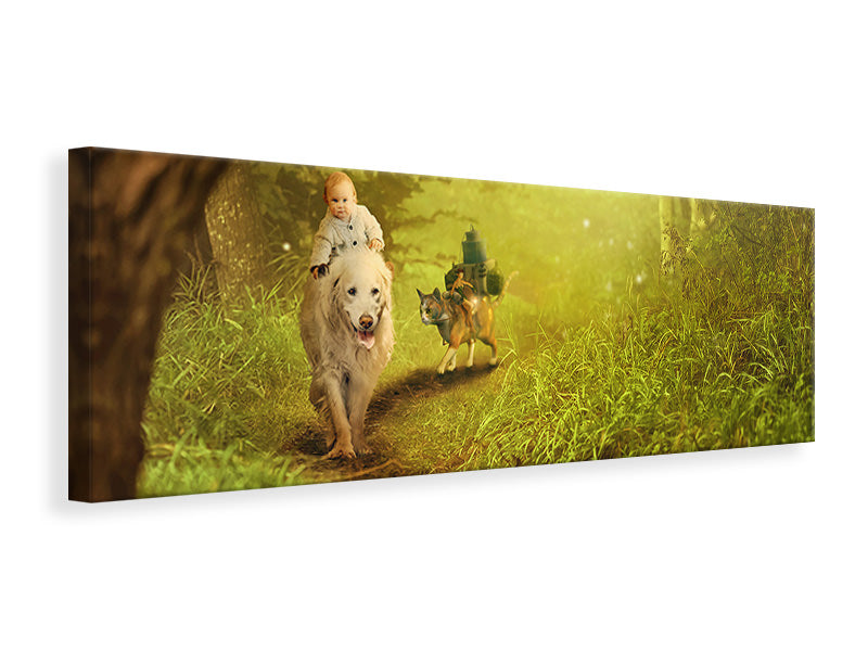 Panoramic Canvas Print Forest excursion