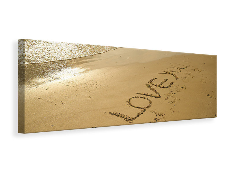 Panoramic Canvas Print Sign in the sand